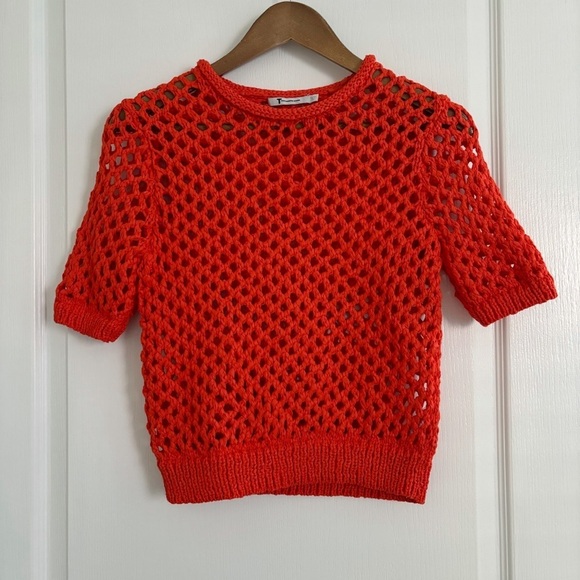 T Alexander Wang Crochet Top Small Orange - Picture 2 of 8